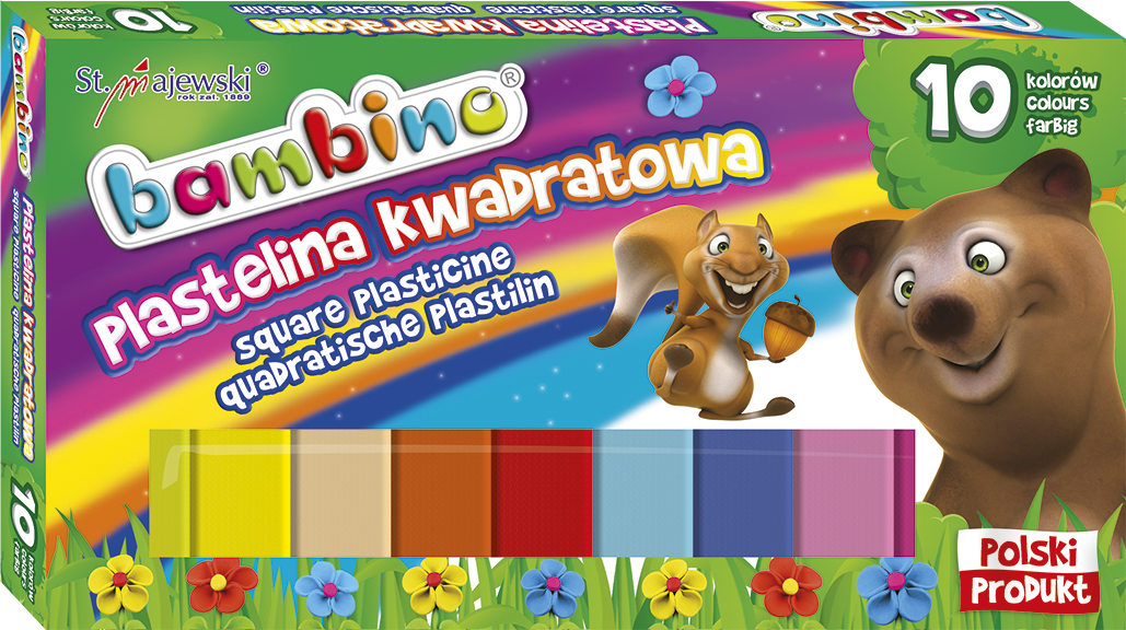 Plastelina kwadratowa St. Majewski Bambino 10kol. 02823